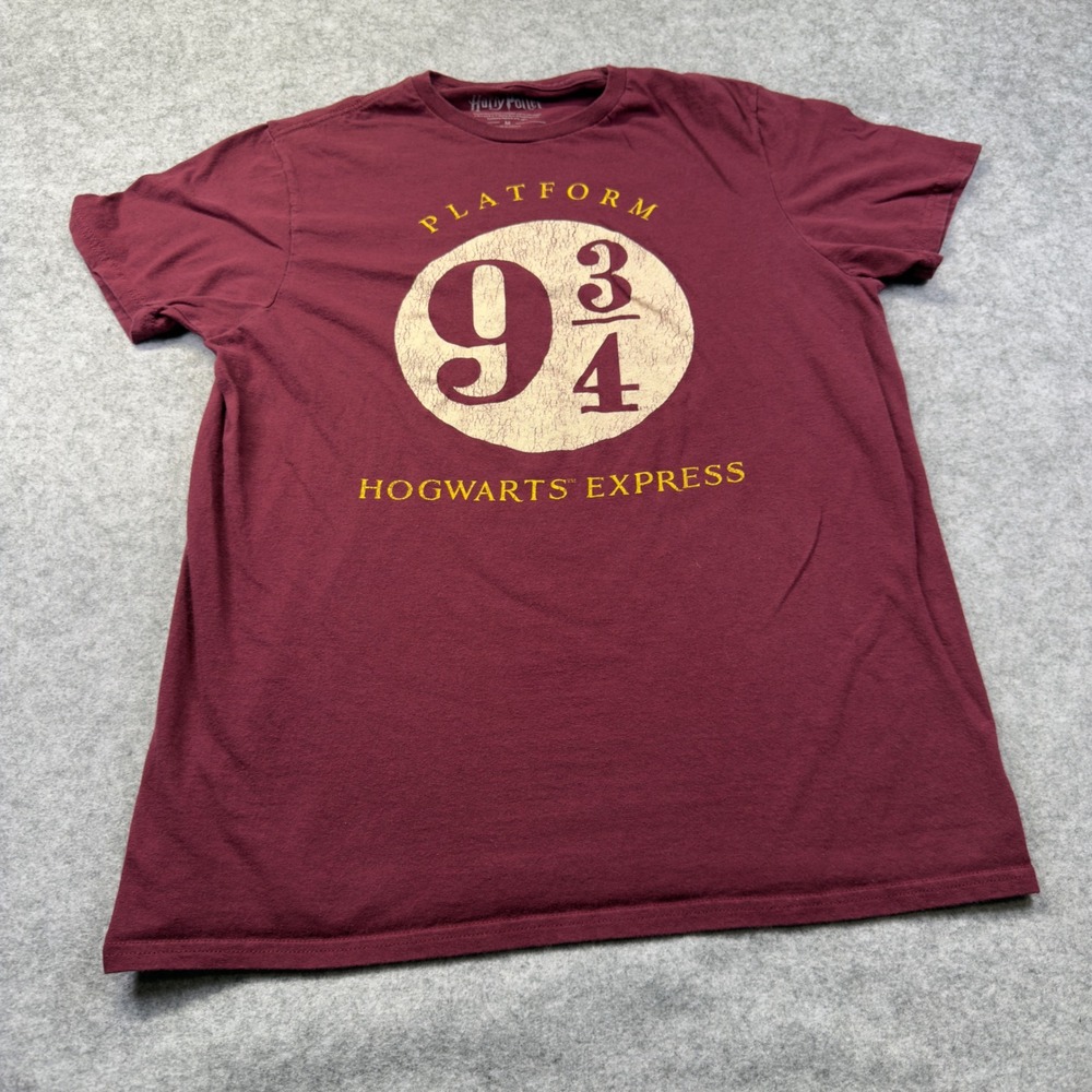Harry Potter T-Shirt Mens M Maroon Excellent Platform 9 3/4 Hogwarts Express